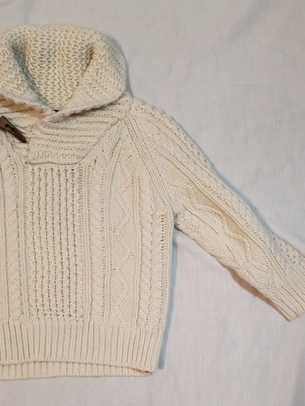 Polo Ralph Lauren/Sweater/Boys 3T/Cream/Cable Knit Toggle Preppy Old Money Class - Picture 6 of 7